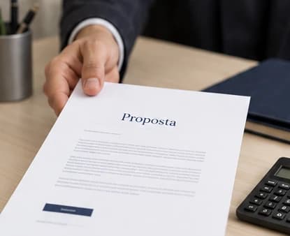 Proposta impressa sobre a mesa